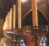 candles on top of rood screen